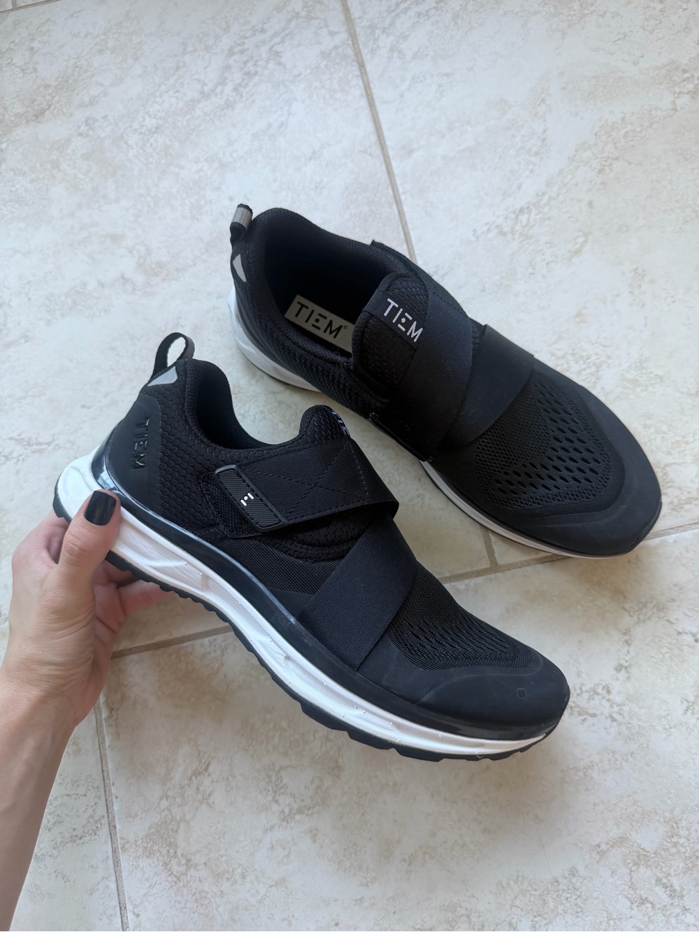 TIEM Black Slipstream Spin Cycling Shoes